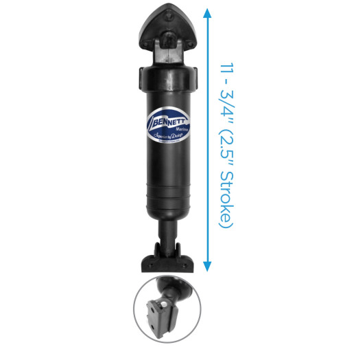 Hydraulic Short M80/M120 Actuator with Rivet Clearance - 6BT-50084-85-00 - A1200SRC - 6BT500848500 - Bennett Marine